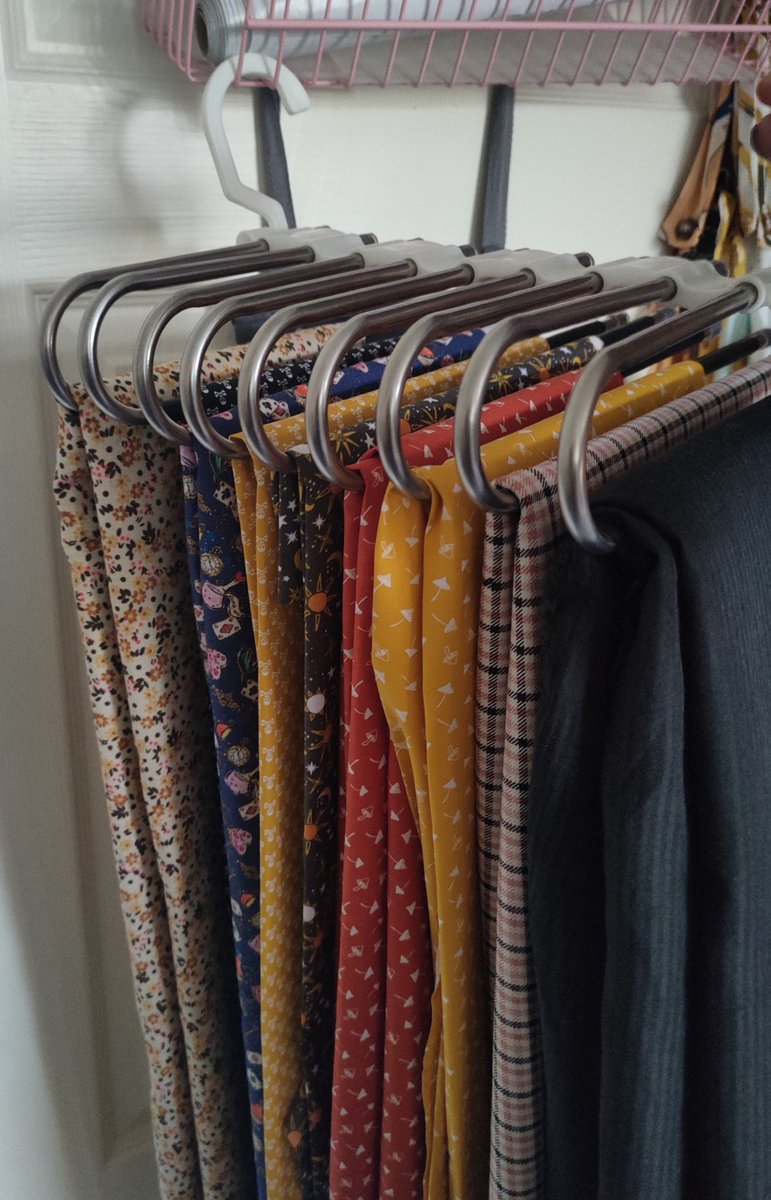 I've found a genius way of organising my fabrics! And it saves space! 😍😍 Please tell me no one has done this before?! #organising #crafter #miniatures 
amzn.to/3YKlL9S