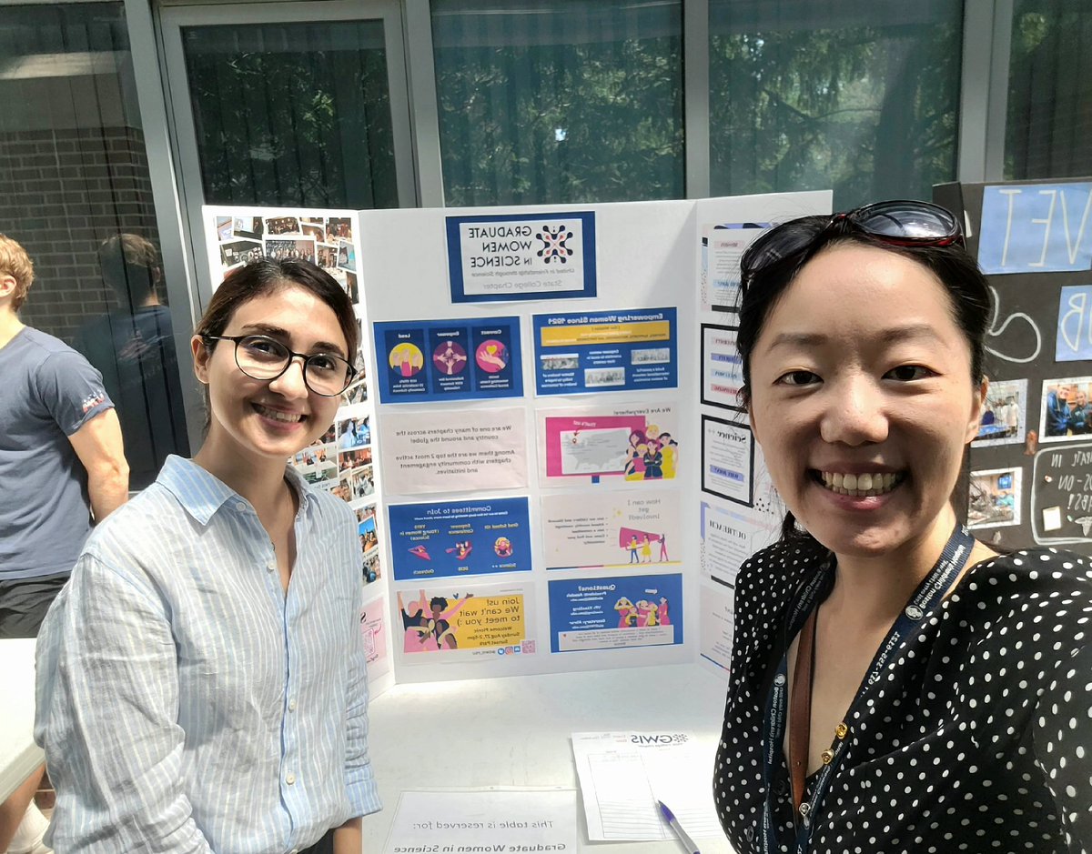 MsIchou's tweet photo. Fall semester is starting and we're recruiting new members @GWIS_PSU 💜 come by the Chemistry building from 2-4pm today and say hello to me and @AzadehMousaviD ! We'd love to tell you all about the org 😊 https://t.co/fKmjt7GT0L