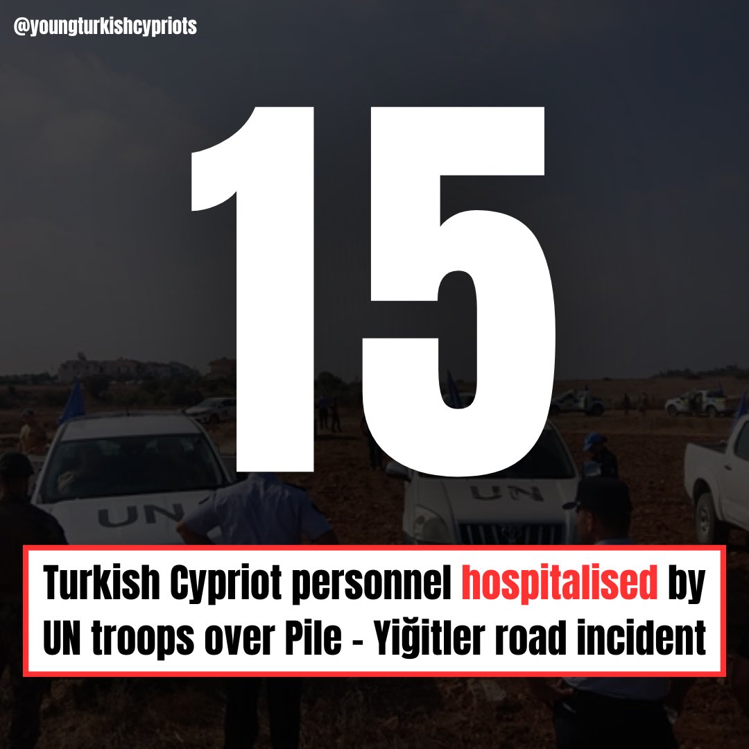 Young_Turk_Cyp's tweet photo. A side of the incident that has conveniently been left out of western media regarding the Pile incident…
The TRNC’s General Directorate of Police stated yesterday that 15 personnel were hospitalised following the incident.
#UNoutofCyprus #Pile #Pyla https://t.co/R9KVDOTfvR