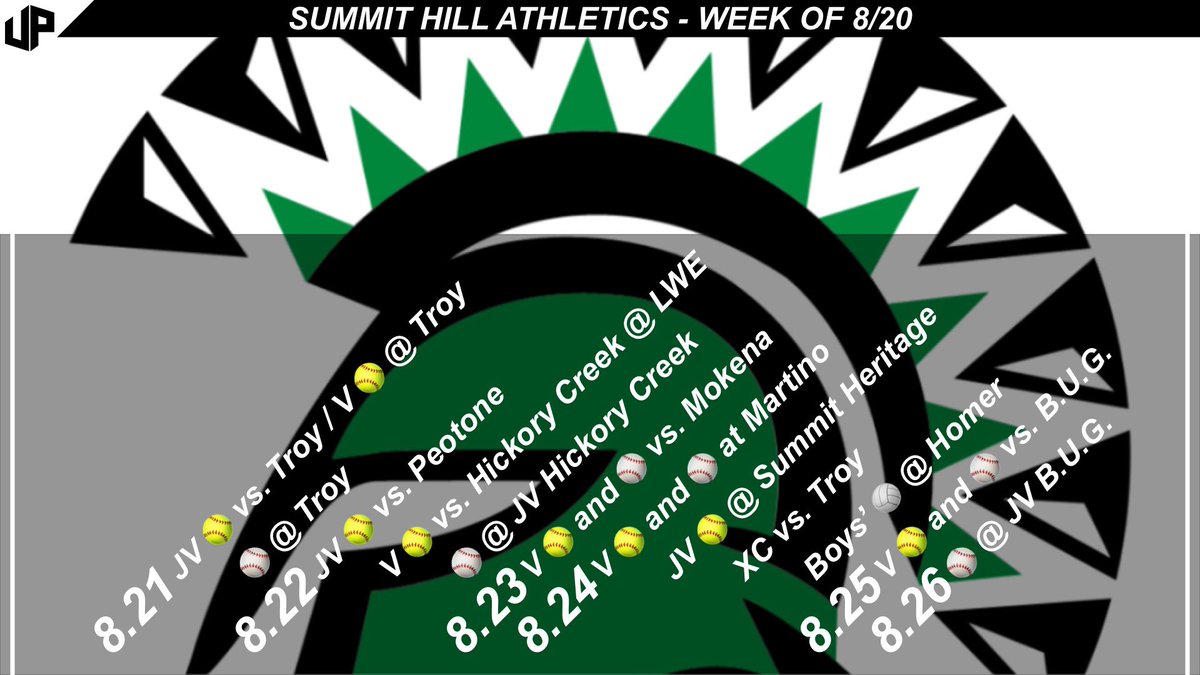 SHJHAthletics's tweet photo. It’s an excellent week to compete as a Spartan! Cross Country and Boys’ 🏐 contests begin this week and students are back in the building Wednesday! GO SPARTANS! 🥎⚾️🏃🏃‍♀️🏐 #AttitudeDeterminesDirection https://t.co/Bk9FbyYDhX