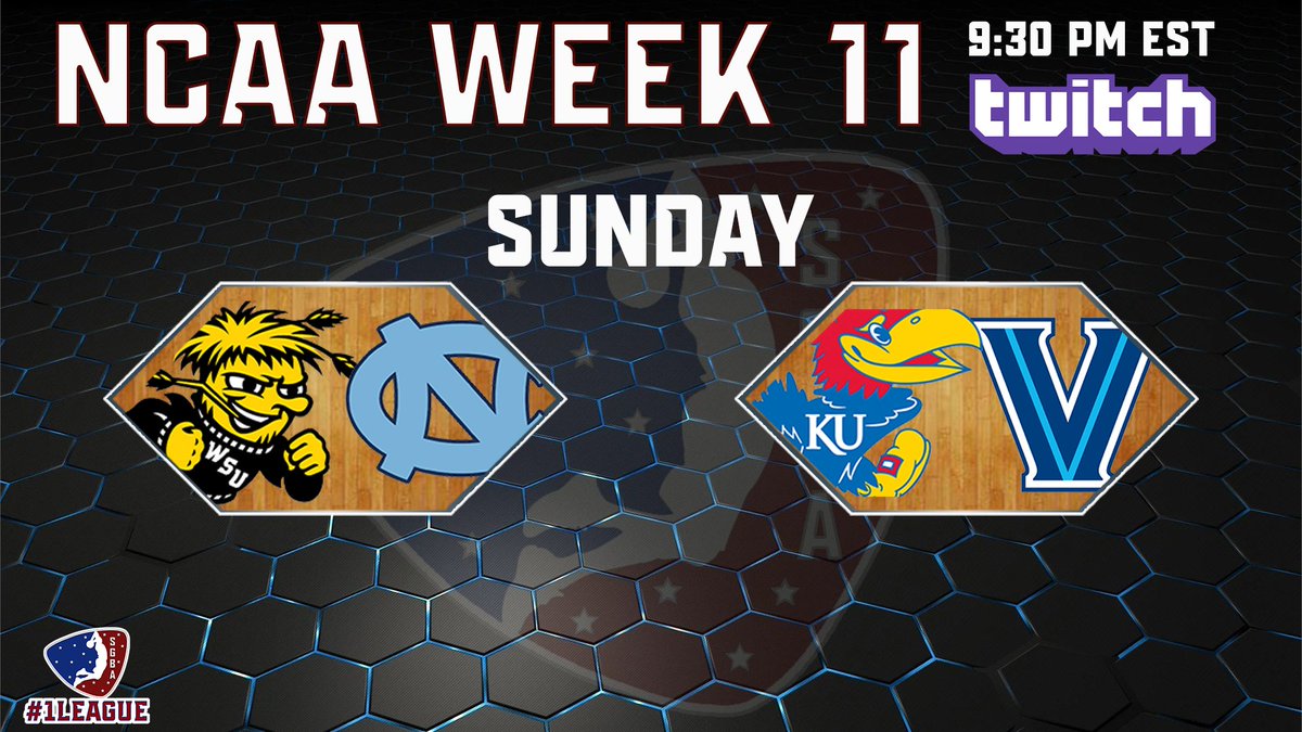 We tip off Week 11 tonight with a double header at 930pm est on Twitch.  Wichita State v UNC &amp; Kansas v Villanova.  Swing by and join the live chat too. #1League #NBA2K23 <a href="/iNetworkSports/">iNetwork</a> <a href="/TGA_Media/">TGA</a> <a href="/SupportingStre3/">Network GG</a> <a href="/GamerGrowth/">GamerGrowth</a> <a href="/MiMi_Iink/">MiMi ®</a> <a href="/CaveaIO/">CAVEA</a>  twitch.tv/sgba2kleague