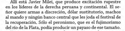 IDL_Rivera's tweet photo. Esperpentos...César Hildebrandt, caracterizando a Milei. https://t.co/bFkpVL5HEI