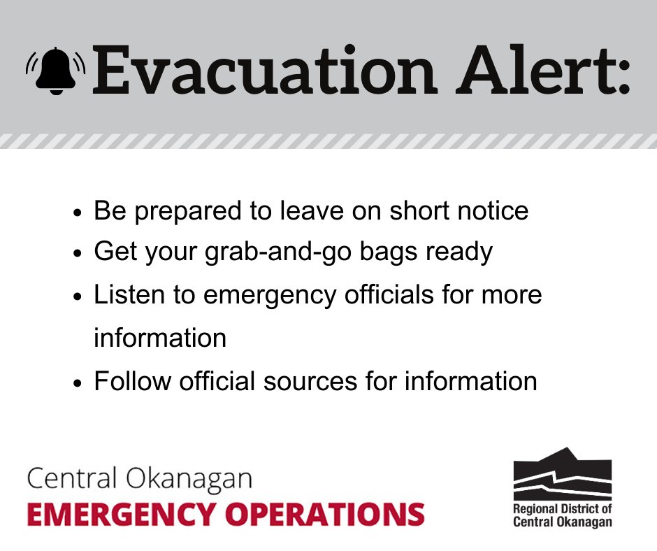The City of Kelowna has issued an extension to an existing Evacuation Alert for six Glenmore Highlands properties. cordemergency.ca/updates/glenmo…
