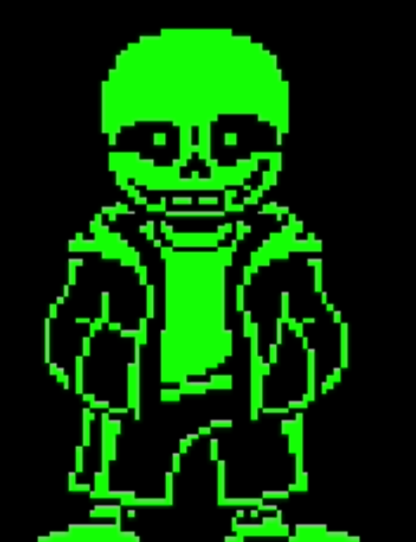 Helltakerparody's tweet photo. [ * i am green sans. ] https://t.co/SjKWQsVN86
