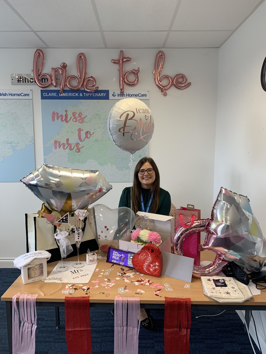 IrishHomeCare's tweet photo. Our team in the southwest went all out to surprise our fantastic Area Service Manager Laura with a small party to mark her upcoming wedding! We hope this will be the start of a terrific new chapter in the life of our bride-to-be!
#frommisstomrs #wedding #bridetobe https://t.co/ySHcUEZLa4