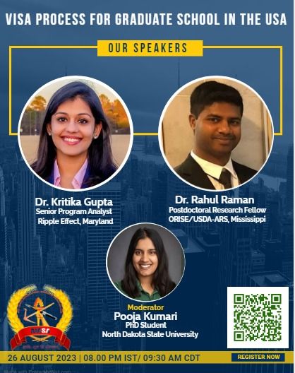 🌟Webinar 5: Visa process for graduate school in the USA🌟

🗓️August 26, 2023, 8:00 PM IST

🔗 Register here: lnkd.in/g-uVYzsX

Speakers: 🎓 @kg_kritika and <a href="/rahul11117/">Rahul</a>

🎙️ Moderator: Pooja Kumari

💡 If you are not a member yet, #Join_AIASA : bit.ly/JoinAIASA 🤝