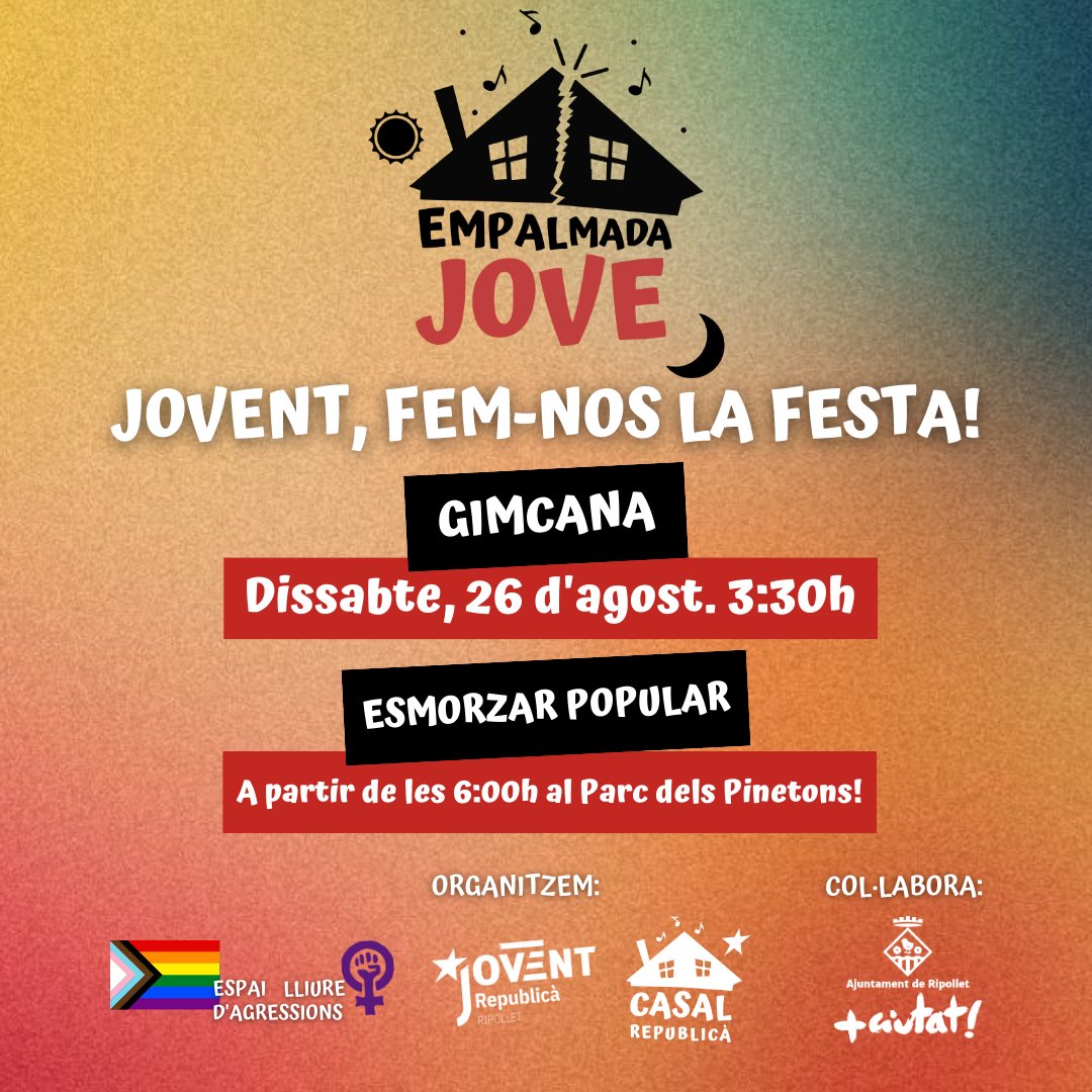 ❤️‍🔥 TORNA L'EMPALMADA JOVE ❤️‍🔥

Noves proves, mateixa ubicació i un misteri per resoldre! Esteu a punt?🫡

Inscriviu-vos aquí: forms.gle/Vya9vxMeoWXa95…

#FMRipollet #Ripollet