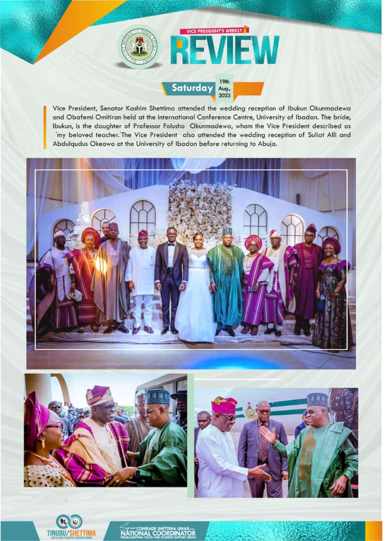 AminuAbuzayd's tweet photo. Vice President, Senator @officialSKSM week in review. 

13th August - 19th August 2023.

*#KSMWeekInReview* https://t.co/aA7tHHOyZe