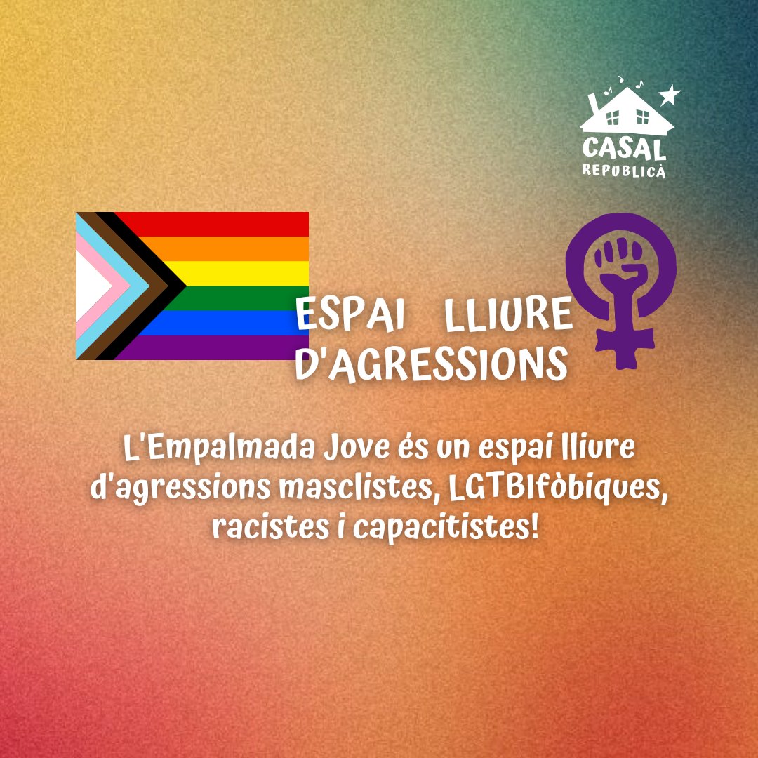 🏳️‍🌈🏳️‍⚧️ ♀ L'Empalmada Jove és un espai lliure d'agressions!

#Ripollet #FMRipollet