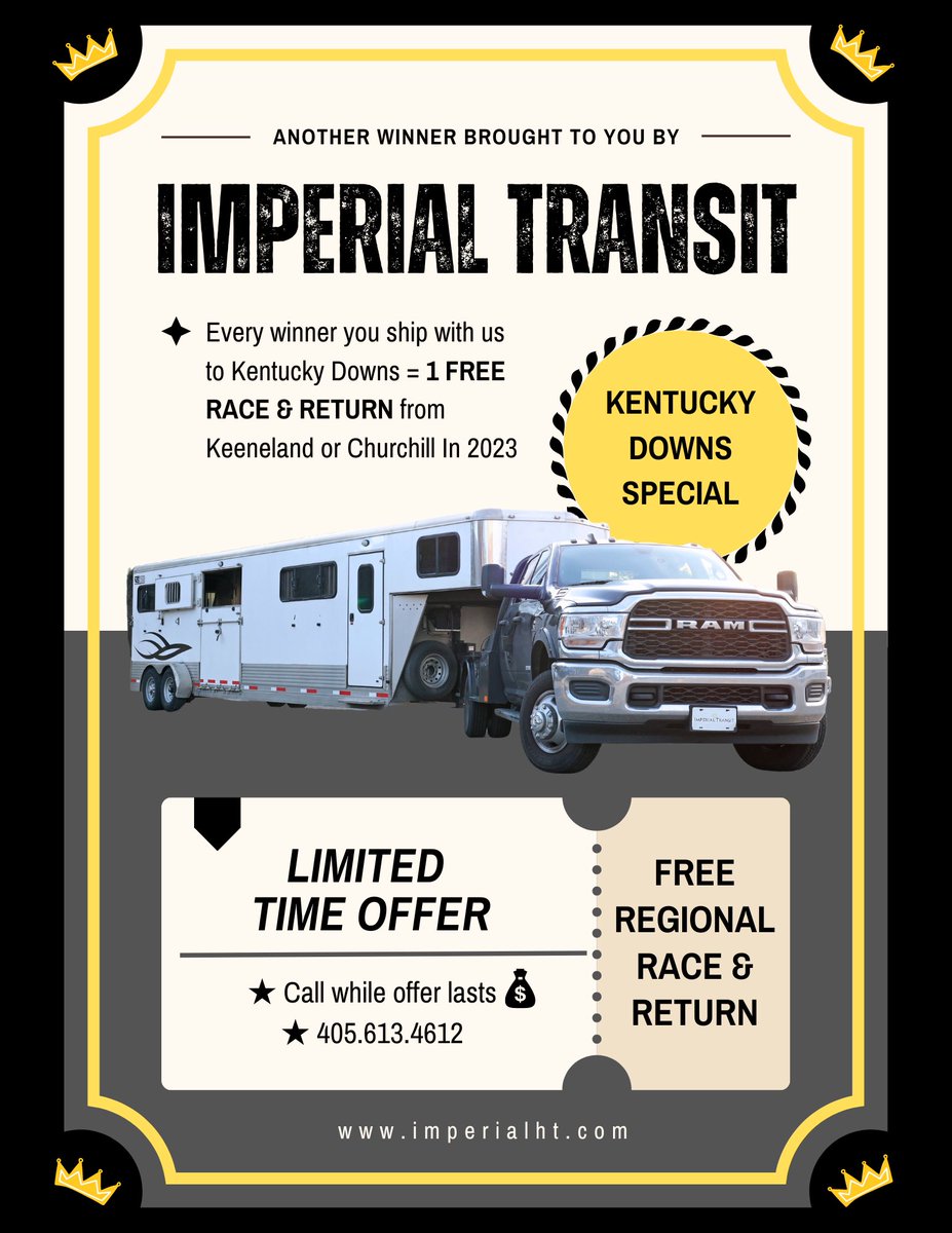 TransitImperial's tweet photo. It’s almost time for @KYDownsRacing, and we want part of the action. We hope you make us regret this deal 🤫 https://t.co/ZC77fCd0Ed