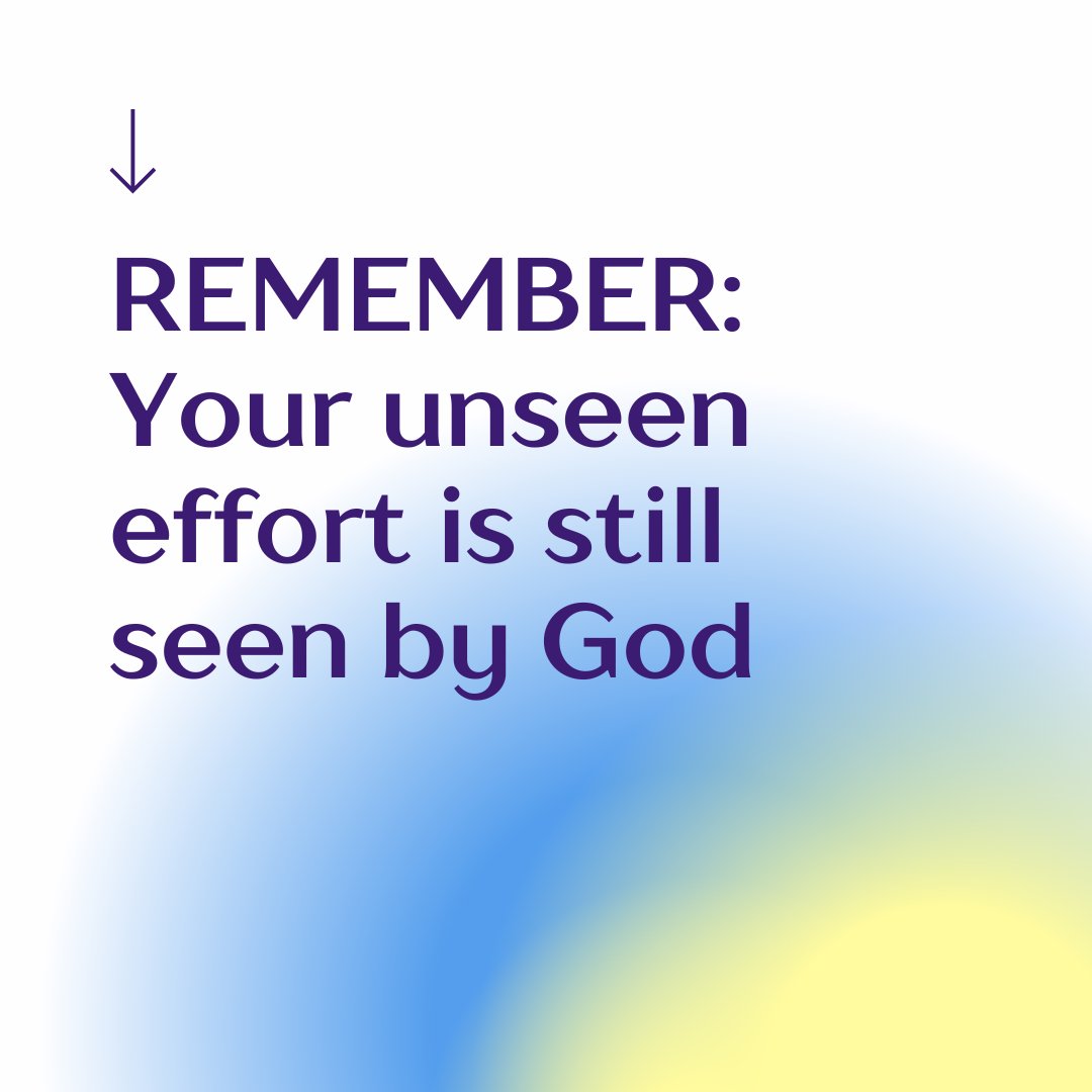 yth_specialties's tweet photo. Can we just take a moment to remind you that your hard work and sacrifice is still seen by God? While your work may seem invisible, it isn’t! Keep working unto the Lord, even when the recognition doesn’t come your way. 

#Youthspecialties #youthmin #youthpastor #uthmin #stumin https://t.co/fjVLSGp2WC