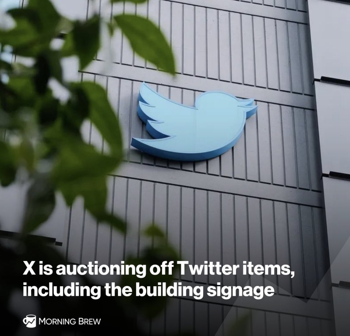 Elon Musk and X are reportedly planning to auction off old Twitter items  including the building signage