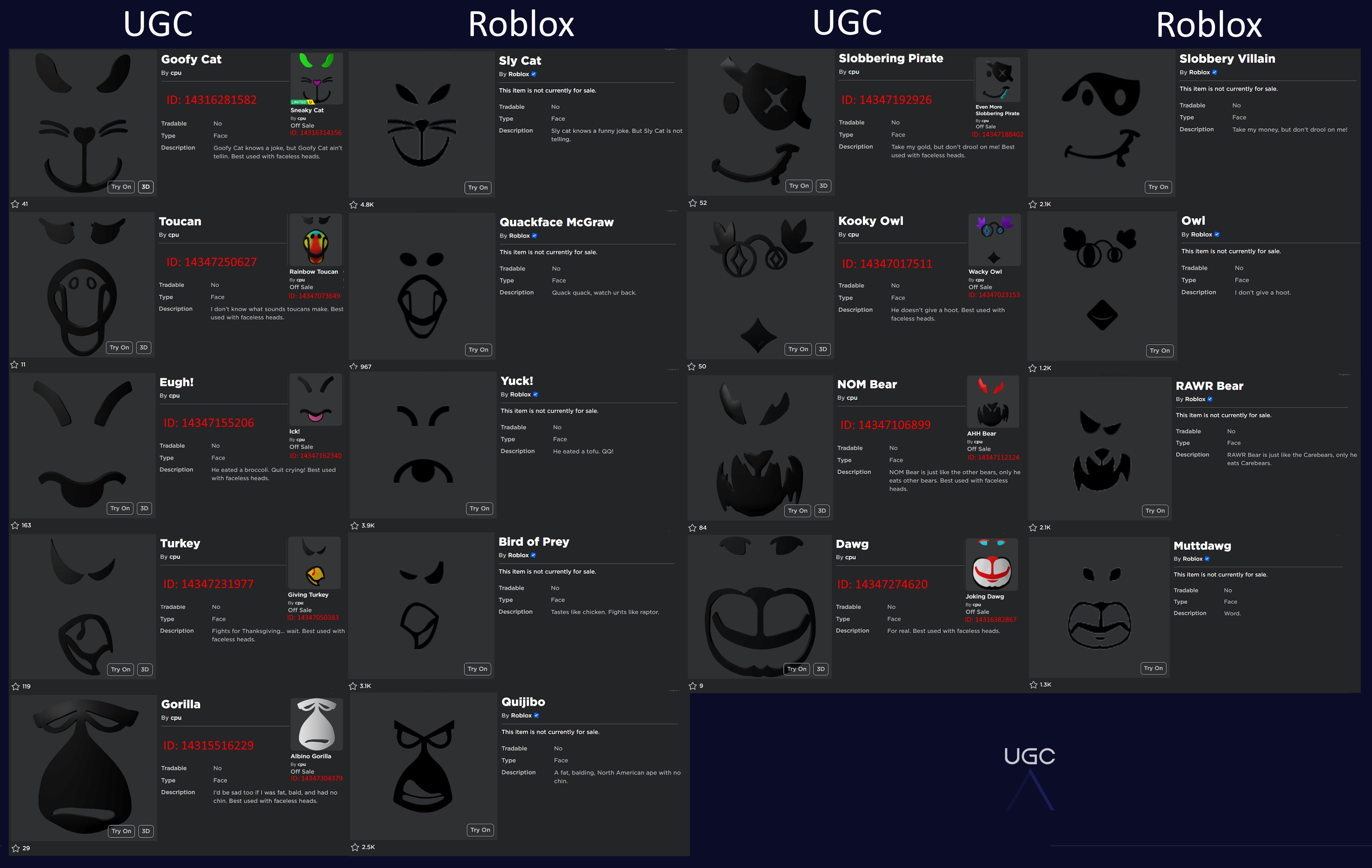 Peak” UGC on X: UGC creator InsanelyUltra uploaded the bottom half of  the face Epic Face. #Roblox #Roblox  / X