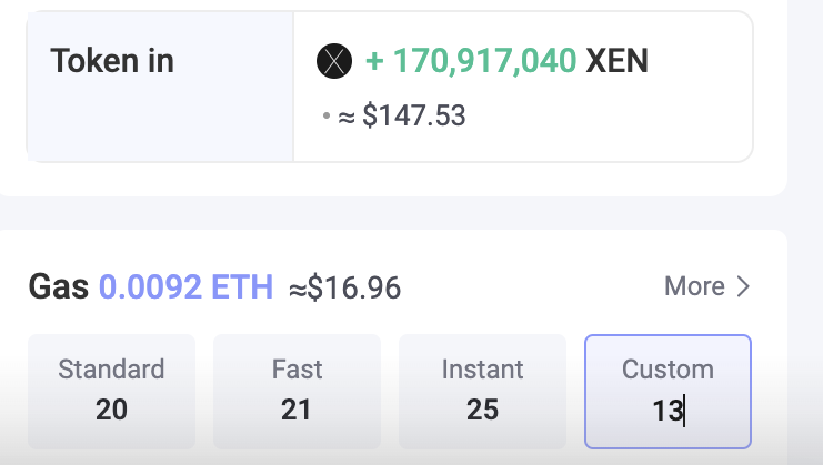 TrVon's tweet photo. 240 days ago I did a test $xen mint of $50. that made me $147 worth of $xen today. 240 days later. 

If I would have bought any other crypto 240 days ago and held til now I would be down. 

The mint even outperformed $Eth and ethereum went up over the past 240 days. Production cost was 0.049ETH and it yielded 0.079ETH

No other crypto did this