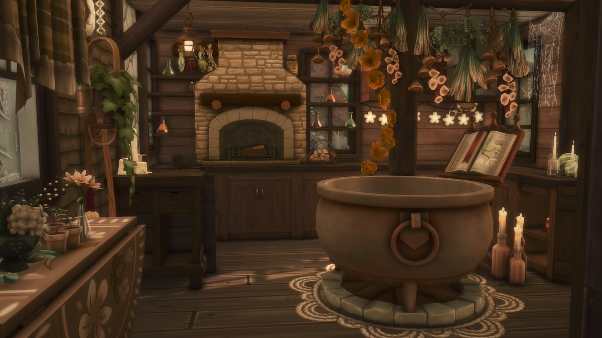 CrackedKyber_'s tweet photo. The witch’s forest cottage 🧙‍♀️🍂 (more pictures below! #thesims4 #ShowUsYourBuilds https://t.co/yX7TPX6BWP