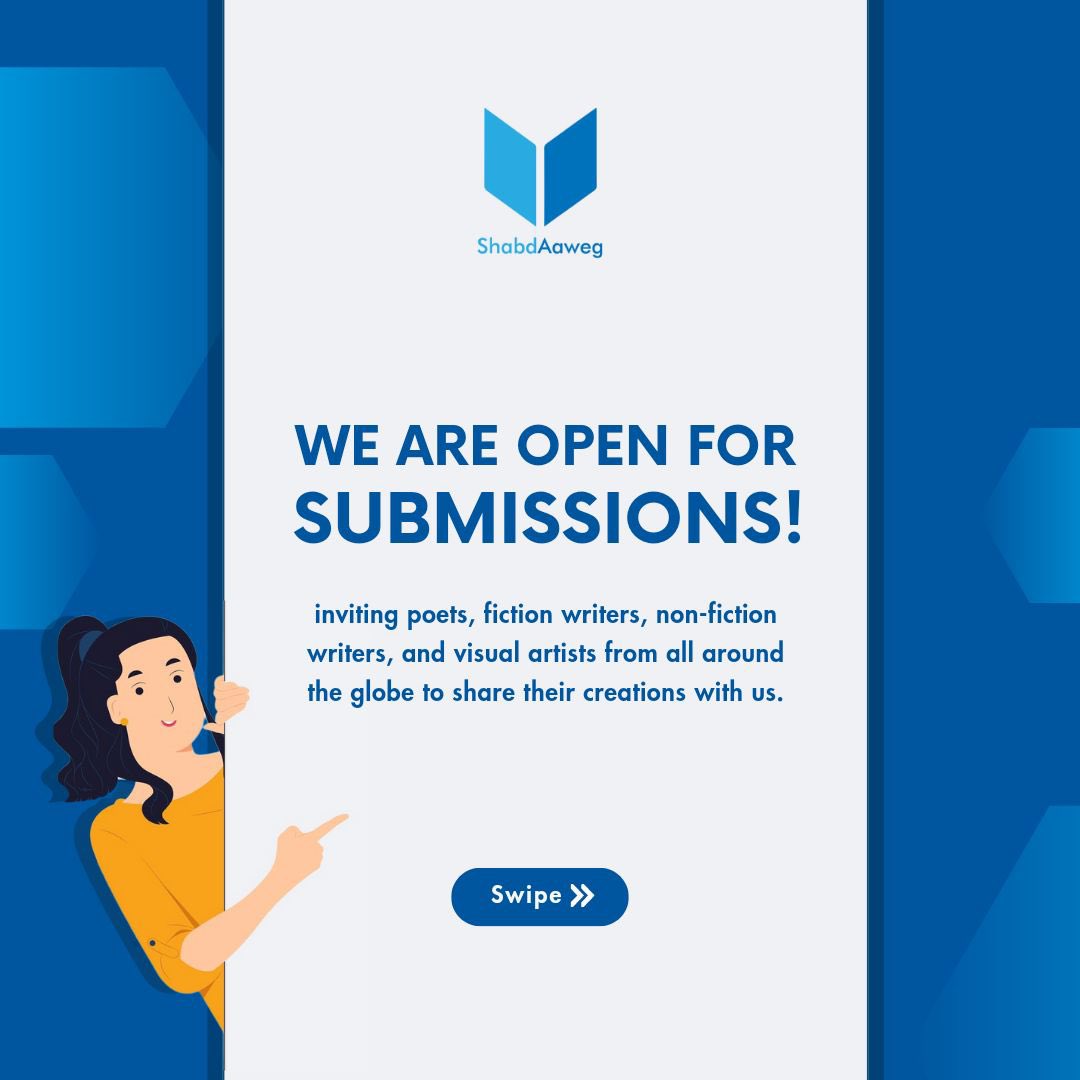 StoriesByHumans's tweet image. Calling all writers and artists! Excited to announce that ShabdAaweg is open for submissions. Whether it&apos;s poetry, fiction, non-fiction, or visual art, we&apos;re here to celebrate your creativity.

shabdaaweg.in/submit/

#writerscommunity #submissionopen #poetrycommunity #poetry