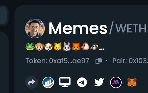 Info updated for $Memes on <a href="/DEXToolsApp/">DEXTools</a> 

First 15 mins sell tax will be 15%

After 15mins
- tax 1% 1%
- ownership renounce 

CA: 0xaf530f9c676bbcef483db8d7a3794907f715ae97

Initial LP 30ETH

Join TG: t.me/memeszoo_erc20