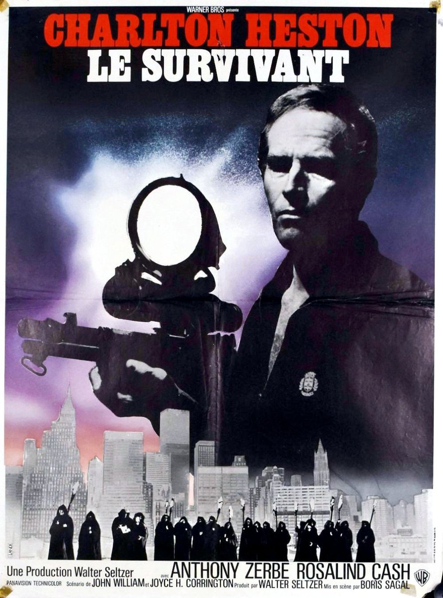 French movie poster for #TheOmegaMan (1971 - Dir. #BorisSagal) #CharltonHeston #AnthonyZerbe #RosalindCash