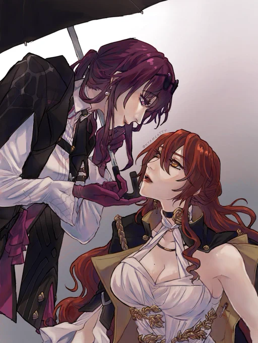 "himeko, correct?" my delusional lesbian interpretation of their first in game interaction #HonkaiStarRail #kafhime