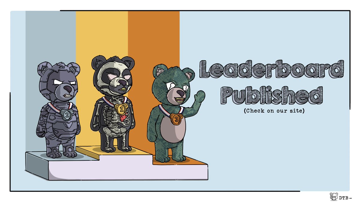 GM BEARS The moment of truth, LEADERBOARDS ARE LIVE! Check your current rank and who you have to beat to climb up those boards until the end of the cycle in order to win the free trait packs. All details in our discord! HAVE FUN!