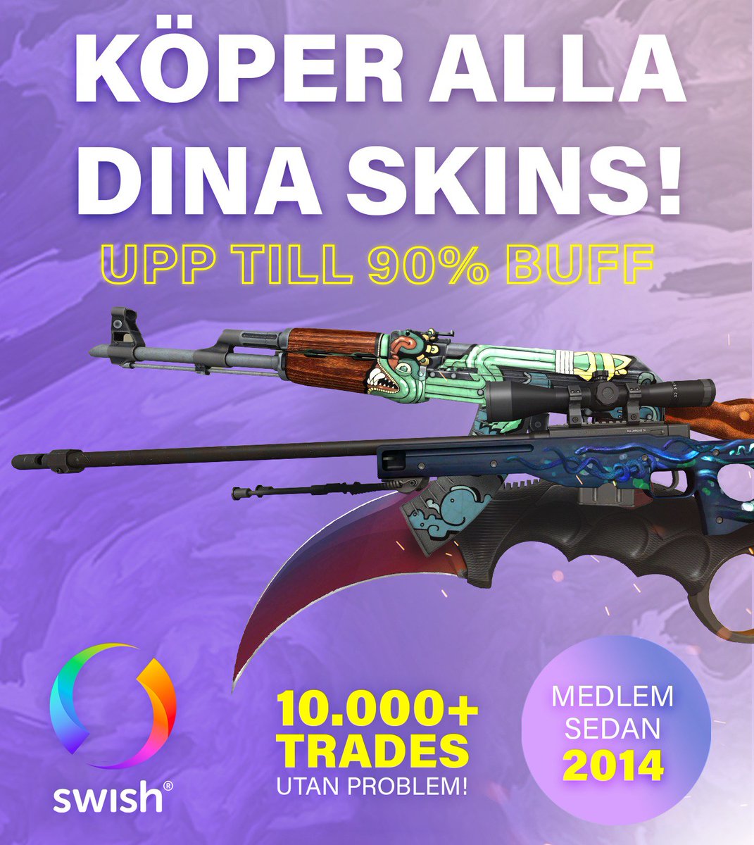 Har du Cskins att sälja?
💸Betalar upp till **90% **BUFF - ingen minsta/högsta summa
📩 Skicka ett** PM **- svarar oftast inom 1 minut
(Köper även: stickers / cases / capsules / agents)