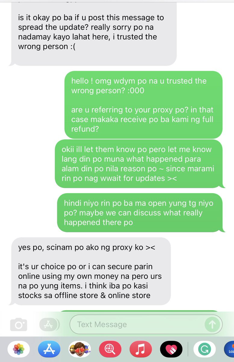 maiyiiin's tweet photo. hello. i messaged @jenwonies po on her gcash number since i was getting anxious na po regarding the no updates on her line friends pasabuy. kindly refer to our convo nalang po. 

i am not in any way affiliated with her. i am a buyer as well. https://t.co/hO5qKcHsvU