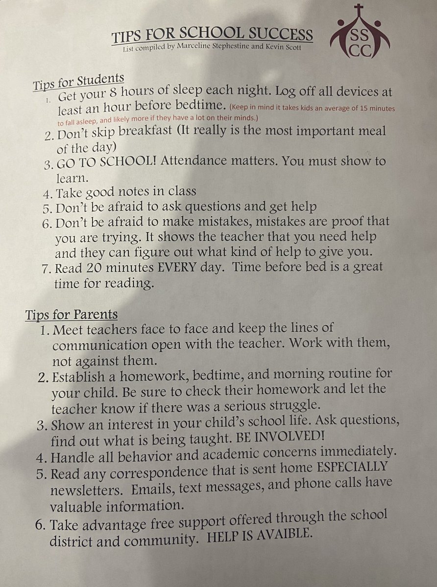KScottsScholars's tweet photo. Today at my church, I had the opportunity to share with students & parents, some tips for student success for the 2023-2024 school year. It was an honor. I was able to share my experiences as a teacher as well to connect with how important these tips are! #tools4success https://t.co/CIlE0yUy3F