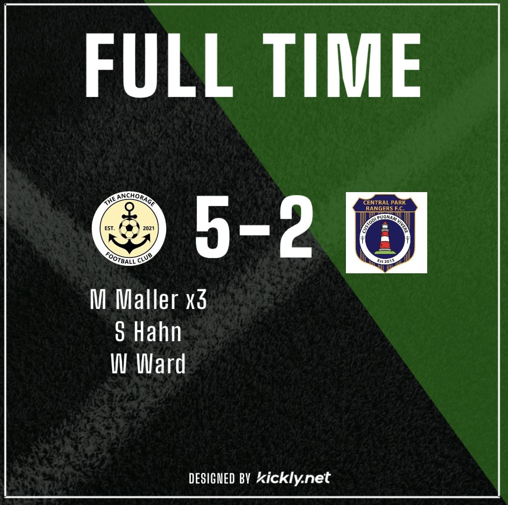 Back to winning ways with a dominant performance against a very good Central Park Rangers FC side. Goals from <a href="/Matt_Maller/">delap jnr</a> Stuart Hahn and <a href="/willward07/">Will Ward</a> MOTM <a href="/Royallis/">Sam.html</a> WOTW Jerome Clench ⚓️⚓️⚓️