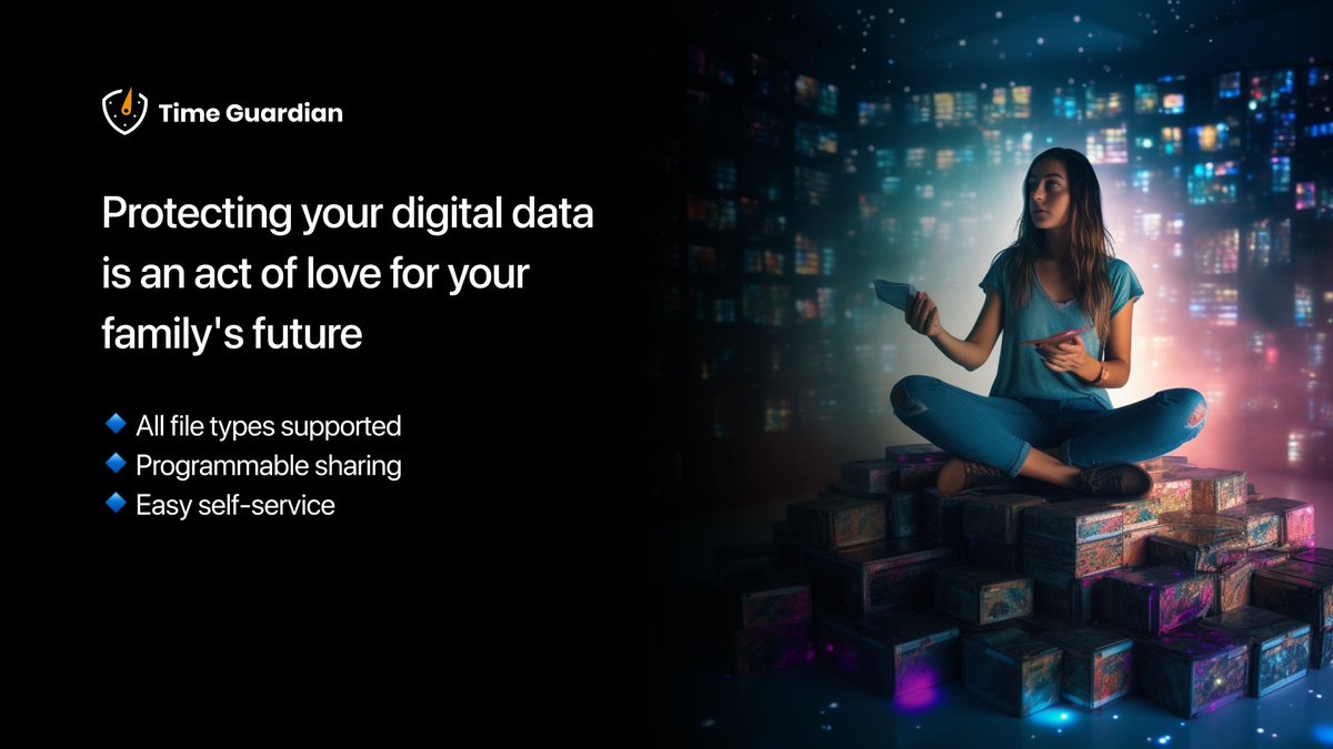 TimeGuardianApp's tweet photo. ⏳ Protecting your digital data is an act of love for your family's future 

🧘‍♂️ Time Guardian gives you peace of mind, knowing that your digital assets will be accessible and cherished by your loved ones 

👉 Head over to the link in bio to secure your legacy https://t.co/d6HIWg4Kx0