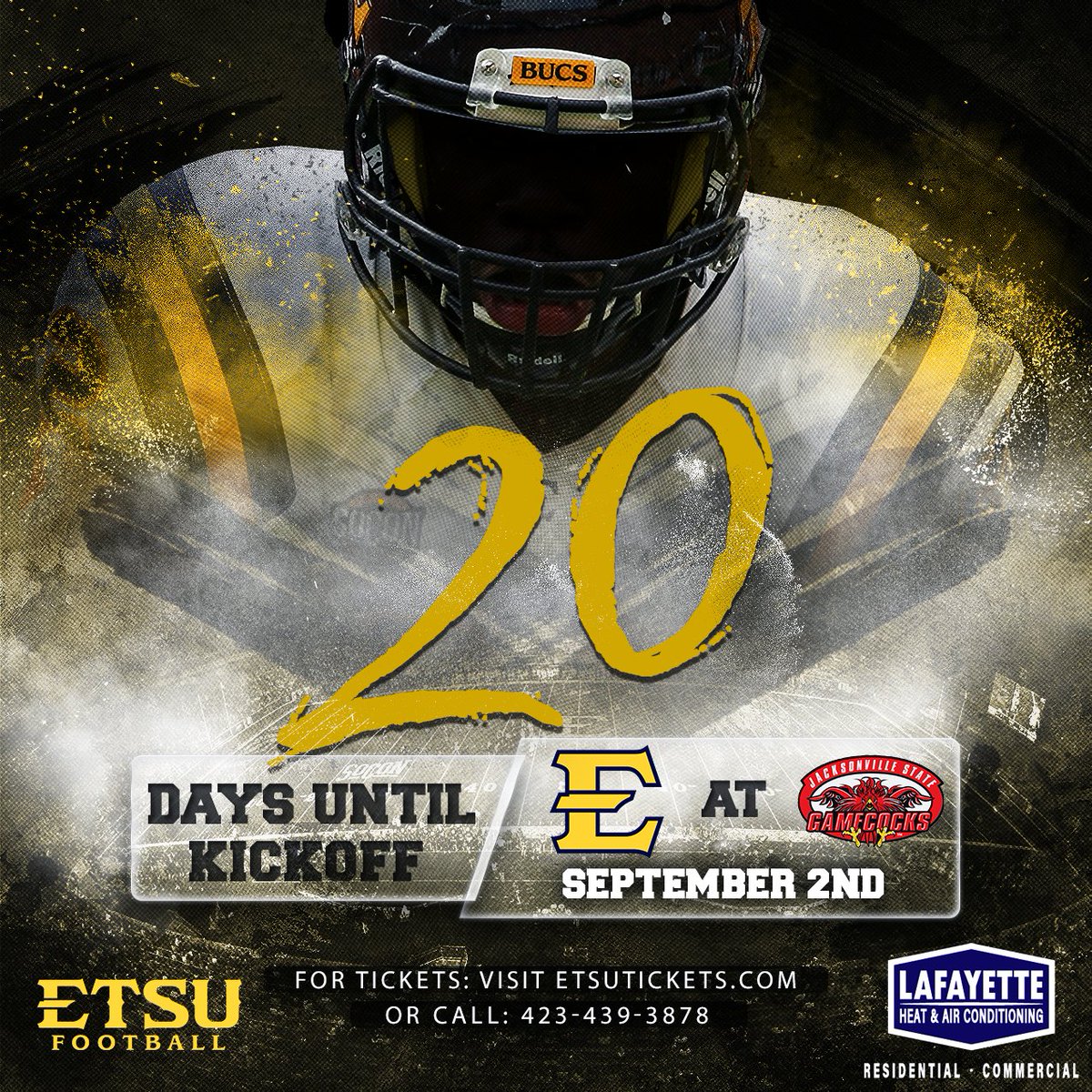 ETSU Football (@etsufootball) on Twitter photo ๐พ๐ค๐ช๐ฃ๐ฉ๐๐ค๐ฌ๐ฃ ๐ฉ๐ค ๐๐๐๐ ๐ค๐๐ โฒ๏ธ
Only ๐ฎ๐ฌ ๐ฑ๐ฎ๐๐ until our 2023 season openerโ๏ธ
๐ ๐๐ง๐ฆ๐จ ๐ฎ๐ ๐๐ฎ๐ฐ๐ธ๐๐ผ๐ป๐๐ถ๐น๐น๐ฒ ๐ฆ๐๐ฎ๐๐ฒ | ๐ฆ๐ฒ๐ฝ๐. ๐ฎ | ๐ฎ๐ฝ
๐๏ธ For season tickets, call ๐ฐ๐ฎ๐ฏ-๐ฐ๐ฏ๐ต-๐ฏ๐ด๐ณ๐ด or visit ETSUTickets.com
#ETSUTough๐ดโโ ๏ธ ๐พ๐ค๐ช๐ฃ๐ฉ๐๐ค๐ฌ๐ฃ ๐ฉ๐ค ๐๐๐๐ ๐ค๐๐ โฒ๏ธ
Only ๐ฎ๐ฌ ๐ฑ๐ฎ๐๐ until our 2023 season openerโ๏ธ
๐ ๐๐ง๐ฆ๐จ ๐ฎ๐ ๐๐ฎ๐ฐ๐ธ๐๐ผ๐ป๐๐ถ๐น๐น๐ฒ ๐ฆ๐๐ฎ๐๐ฒ | ๐ฆ๐ฒ๐ฝ๐. ๐ฎ | ๐ฎ๐ฝ
๐๏ธ For season tickets, call ๐ฐ๐ฎ๐ฏ-๐ฐ๐ฏ๐ต-๐ฏ๐ด๐ณ๐ด or visit ETSUTickets.com
#ETSUTough๐ดโโ ๏ธ