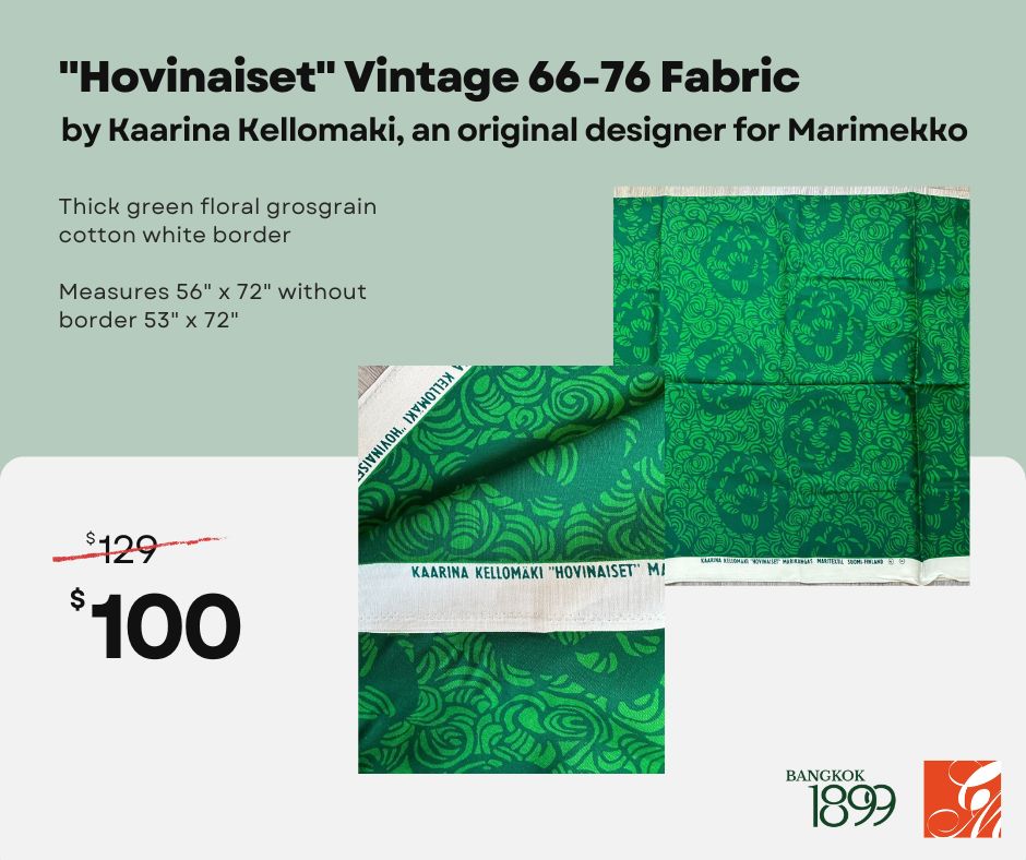 CMigration's tweet photo. Own a piece of design history with this exquisite #Hovinaiset Vintage 66-76 Fabric by #KaarinaKellomaki, an original designer for #Marimekko. 🌼🌿
Buy now 👉 https://t.co/Iv0NblhakB
#vintageclothes #creativemigration #sustainability #nonprofit https://t.co/YilabjY6Ru