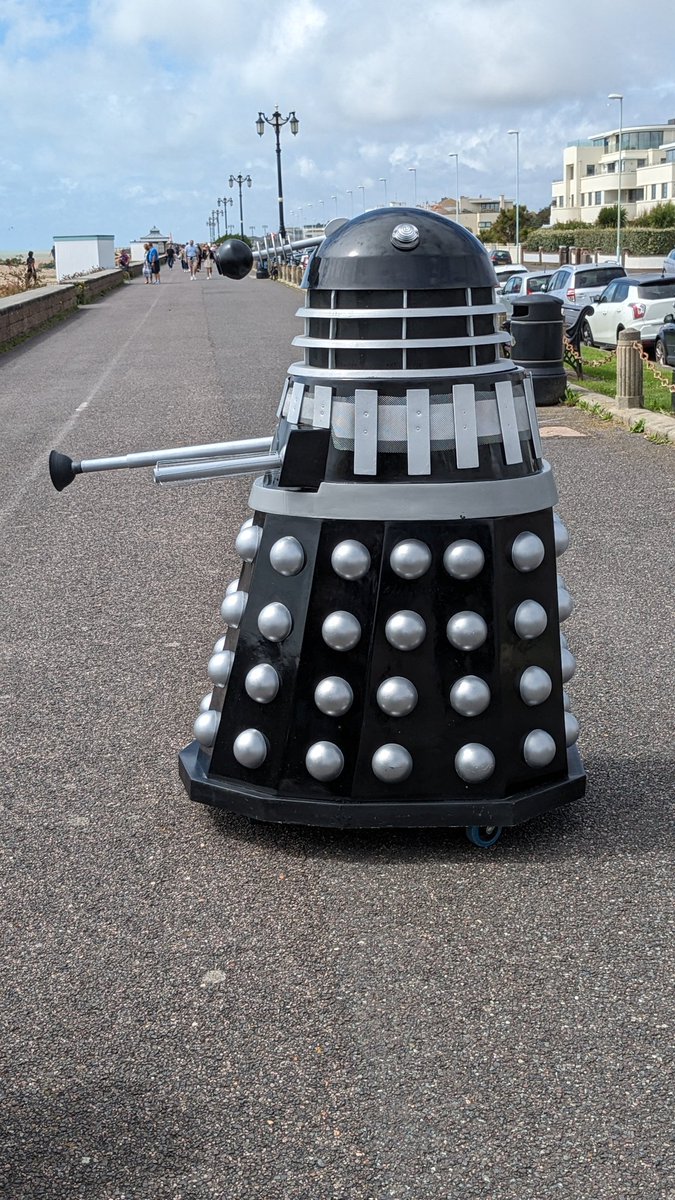 Look who I saw out taking the air on the seafront today!  It was lovely to meet you Colin the Dalek &amp; your human family... <a href="/DobbersW/">The Dobson Family and Colin the House Dalek</a>