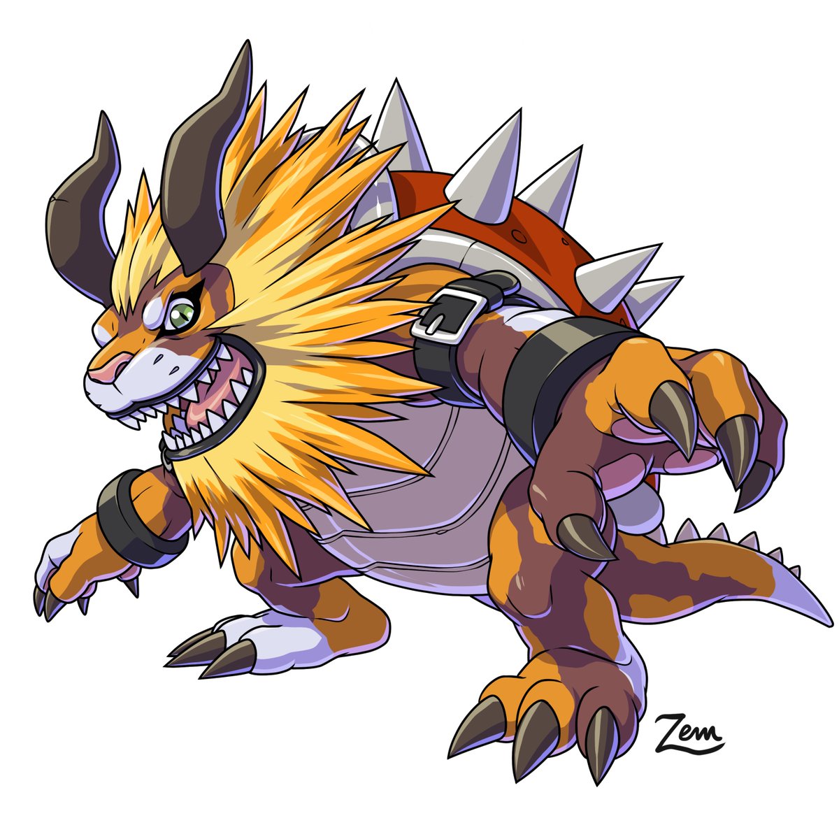 crazyartperson's tweet photo. Field shift evolution of tortoiseshellmon! Made by the amazing @ZebubAl_Zemmons 
Dragon's Roar, based on the tarasque a tortoise shaped dragon with the head of a lion https://t.co/dxQlE9YDZr