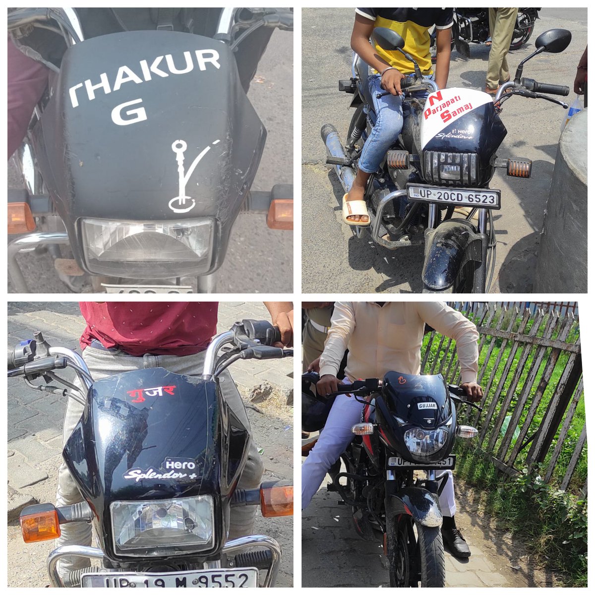 ShamliTraffic's tweet photo. यातायात निदेशालय के निर्देशानुसार चलाये गये विशेष अभियान के तहत जाति सूचक शब्द वाले वाहनों पर यातायात पुलिस शामली द्वारा आवश्यक कार्यवाही की गई ।
#Shamlipolice @adgzonemeerut @AmitNews24BAG @CMOfficeUP @uptrafficpolice @dgpup https://t.co/aZ7TCAvMPc