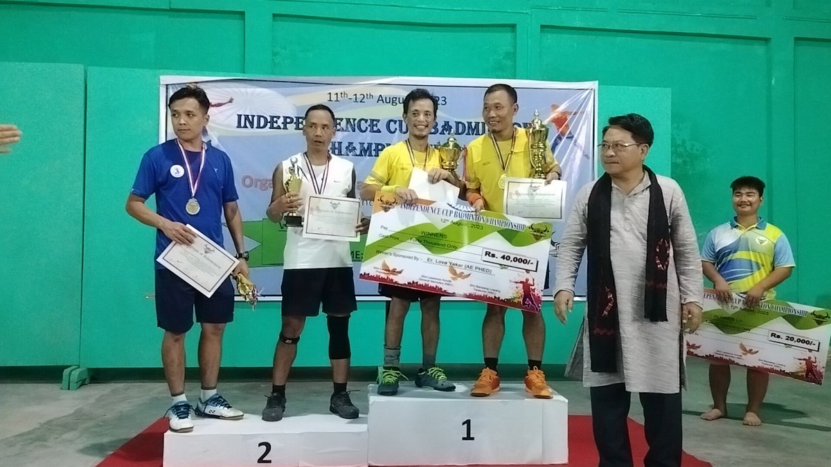 NMongku's tweet photo. Independence Cup Badminton 🏆, Deomali Tirap 2023.Inaugrated by ADC Deomali Vishaka Yadav, IAS and  Clossing graced by HM Wangki Lowang, ZPM W. Lowang and HoDs @PemaKhanduBJP @NatungMama @OfGoap @SportsDept_GoAP @MyGovArunachal @arunachaltimes_ https://t.co/bKio3IUO7l