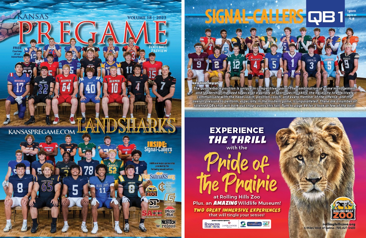 Check it out, Landsharks &amp; Signal-Callers! Look for the full digital edition coming soon at KansasPregame.com! <a href="/loganmeier12/">Logan Meier</a> <a href="/TateDeever/">Tate Deever</a> <a href="/KaleHarris3/">Kale Harris</a> <a href="/Hermosillo1242/">Khris</a> <a href="/Coach_Powell8/">Trever Powell</a> <a href="/TuckerHarrell9/">Tucker Harrell</a> <a href="/ChrisMichel63/">Christopher Michel</a> <a href="/braydenkunz5/">Brayden Kunz</a> <a href="/HoldenBass/">Holden Bass</a> <a href="/KaedinMassey/">Kaedin Massey</a> <a href="/RomanHauser13/">Roman Hauser</a>