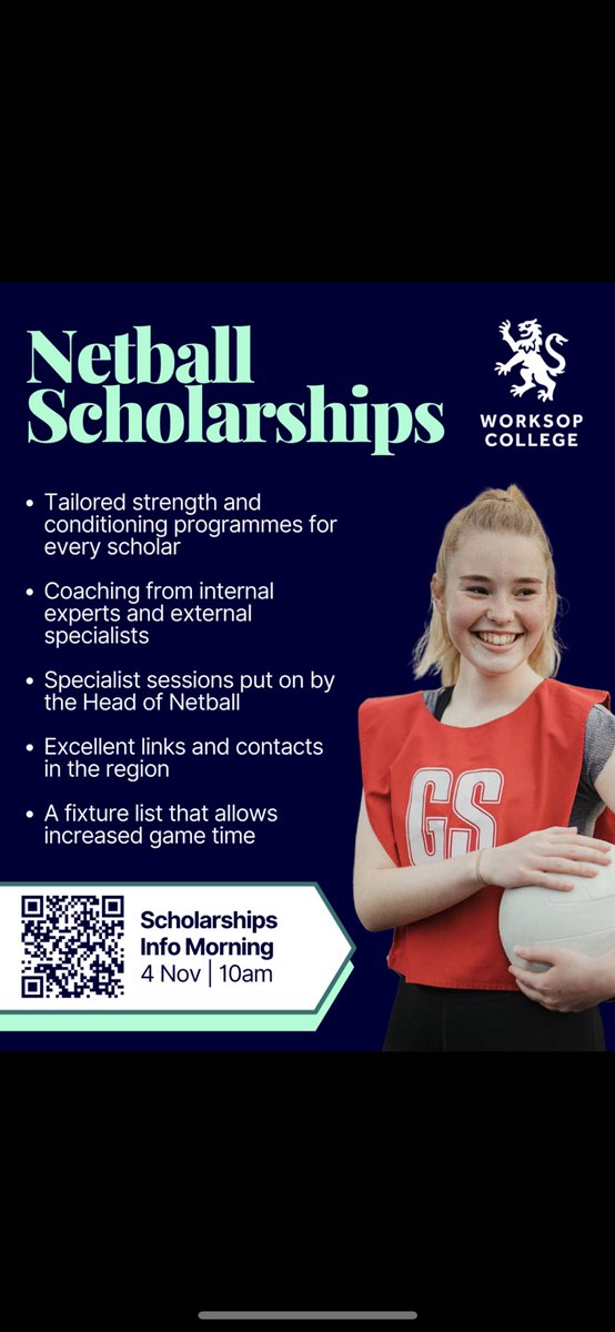 🚨 Netball scholarships 2024-2025 are now live! Please follow the link below for expression of interest for our information morning 🚨

wsnl.co.uk/form/?pid=35&f…