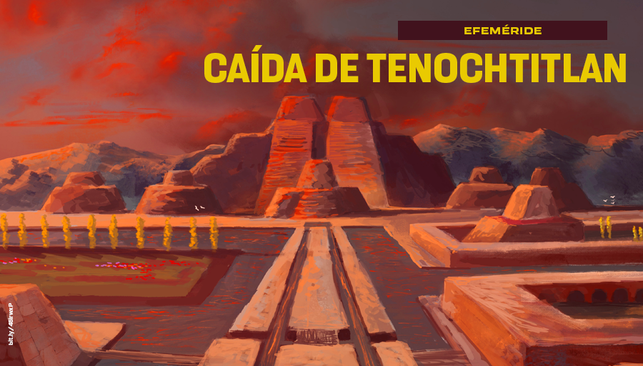 UNAM_MX's tweet photo. #UnDíaComoHoy de 1521, tras 75 días de asedio de los conquistadores españoles, cayó México-Tenochtitlan. Recorre la capital azteca en una especie de videojuego en tercera persona 🏃🏽‍♂️🧭? Dale clic a un desarrollo de la @FESAragonUNAM >  https://t.co/ERUtbmHS1Z https://t.co/rq9VjcXnpK