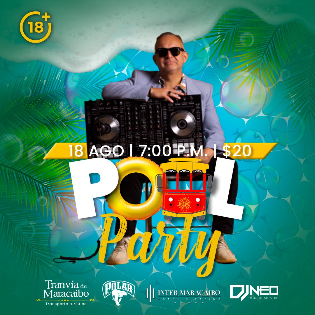 El próximo viernes podrás vivir una experiencia única en la piscina del Hotel Inter Mcbo ¡compra tus tickets a estes que se agoten! Wa.me/584126360562 #tranviademaracaibo #poolparty
