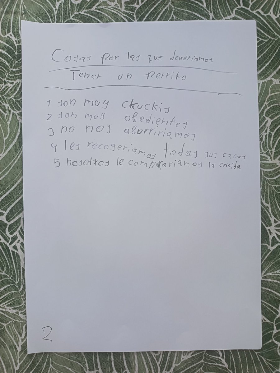 Zenzuke's tweet image. Mis hijos me han preparado una presentación para pedir un perrito, aparte de este documento de cuatro páginas había una pizarra y se han puesto gafas los dos que han encontrado por ahí para "ser más serios"