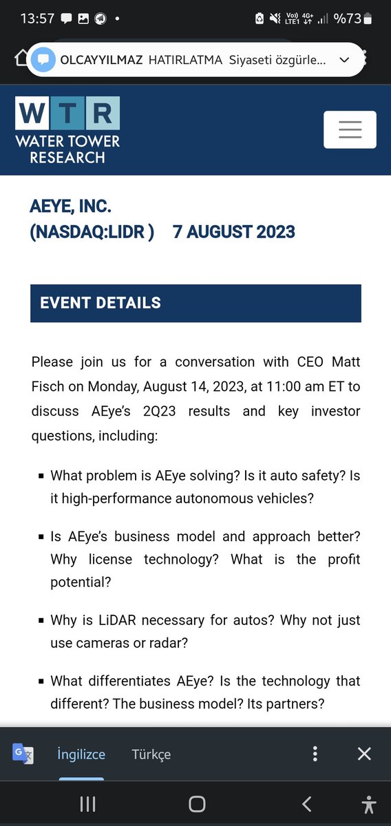 $LIDR

Please join us for a conversation with CEO Matt Fisch on Monday, August 14, 2023, at 11:00 am ET to discuss AEye’s 2Q23 results and key investor questions, including:

watertowerresearch.com/doc?docID=FSC_…