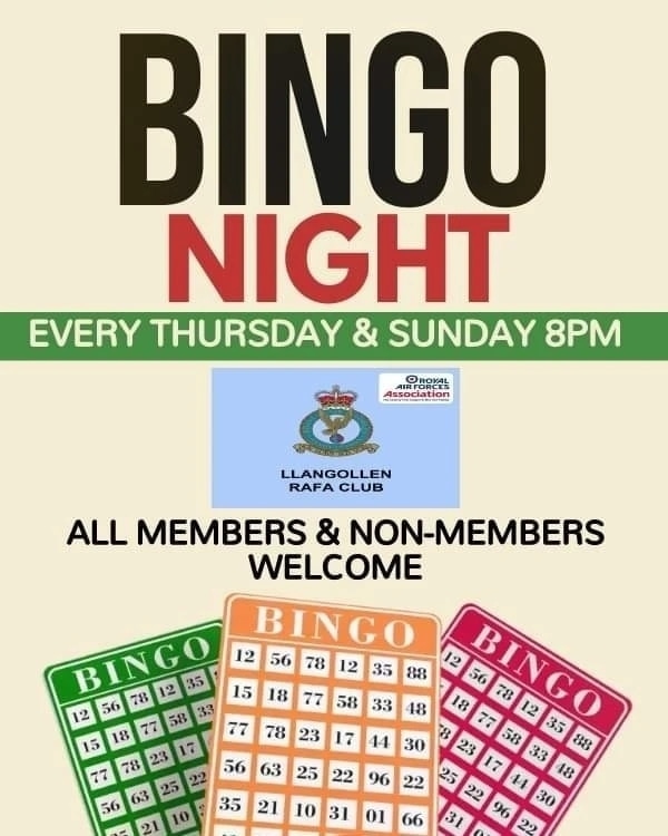 If you are visiting the Llangollen Faery Festival, why not pop in for a refreshment or two 👍

Club open from 12pm 🍻

Bingo tonight from 8pm ✍️👀

All welcome

#llangollen #llangollencanal