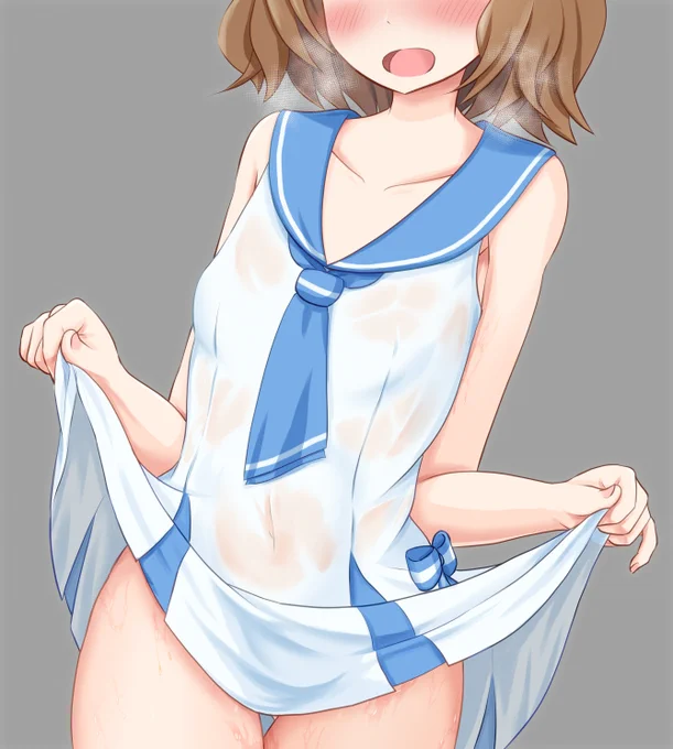 水着とはいえ、たくし上げは健全とは言い難いかもと思ったので、差分を用意しました。#Mɪͥʟͩʟͦɪ̍ᴏͫɴͣL͛ɪͭᴠͤᴇͬ 