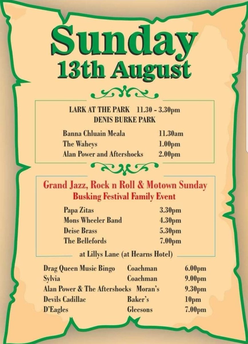 SwingDanceClonm's tweet photo. Great band line up for Clonmel today .... 🎶 https://t.co/La1c4KbdBY