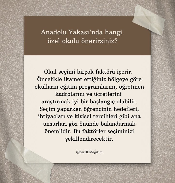 Soru &amp; Cevap
#okul #özel 
#kolej #seçim
#tercih #öğrenci #araştırma
#öğretmen #müdür #kadro