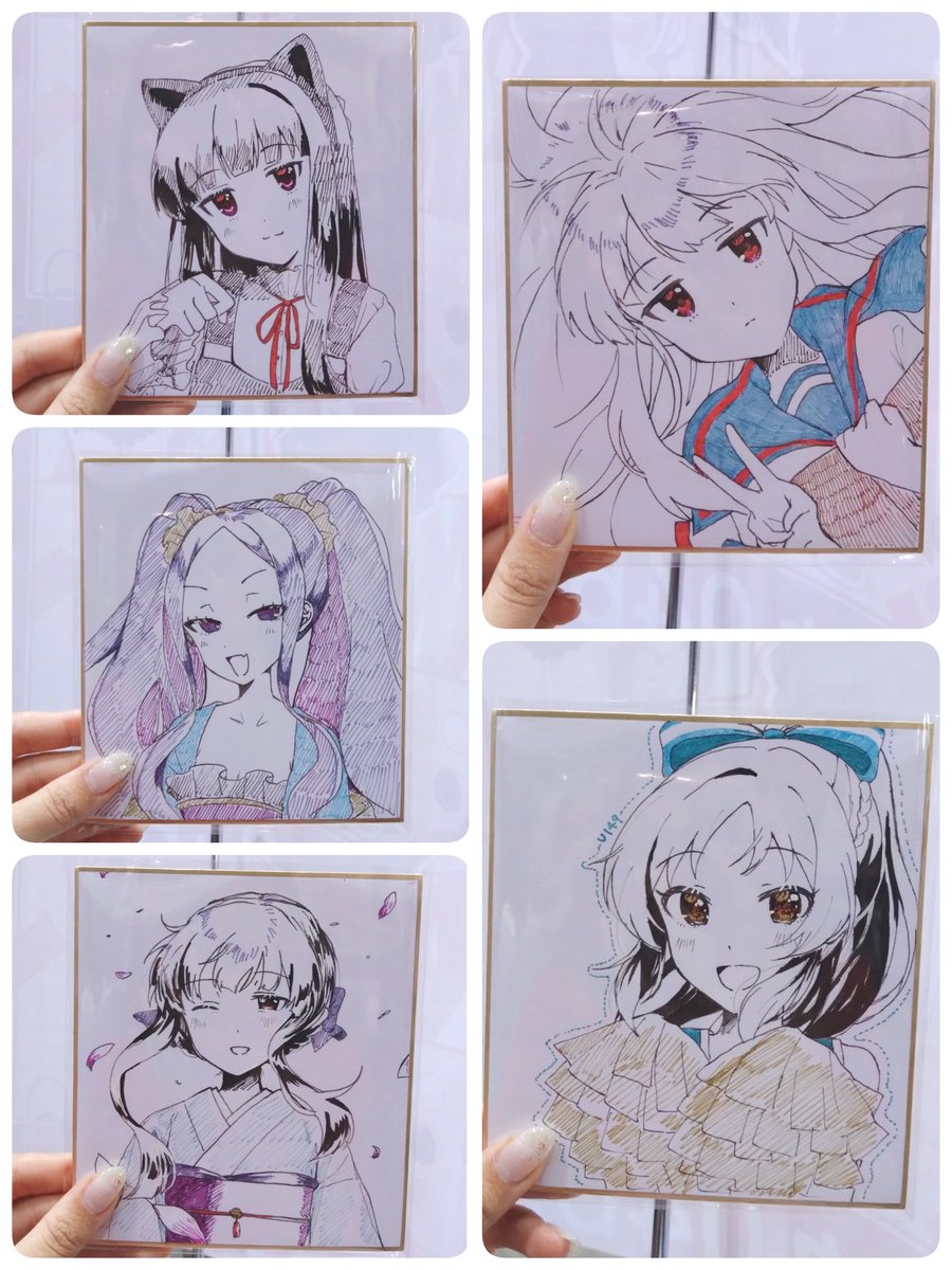 本日嫁いでいった可愛い色紙たちをご覧あれ〜🥰🛟北高制服雪美とか元ネタわかるんじゃないかな?ふーやーちゃんも描くの楽しかった!