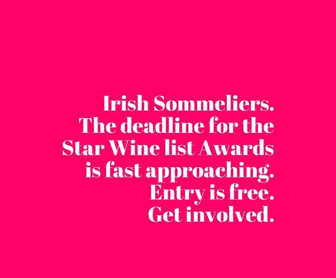 Wine Spirit Women (@winespiritwomen) on Twitter photo Calling out to our restaurant/sommelier members & friends
Don't forget to enter your wine lists into the <a href="/StarWineList/">Star Wine List</a> Awards. This is the first time they're covering Ireland 🇮🇪
Entry is free & as the saying goes "if you're not in, you can't win" 🥂
instagram.com/p/Cvzv_XIsd2T/… Calling out to our restaurant/sommelier members & friends
Don't forget to enter your wine lists into the <a href="/StarWineList/">Star Wine List</a> Awards. This is the first time they're covering Ireland 🇮🇪
Entry is free & as the saying goes "if you're not in, you can't win" 🥂
instagram.com/p/Cvzv_XIsd2T/…