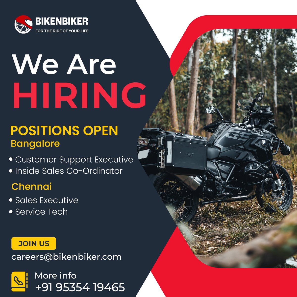 Bikenbiker's tweet photo. Are you a Motörhead? If yes, this might just be the place for you! WE ARE HIRING!

#bikenbiker #hiringnow https://t.co/lEha2B0kL1