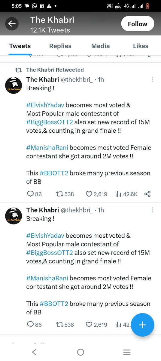 2Bigbossott's tweet photo. GUYZ DONT BELIEVE IN THIS FIGURE 
THEAE ARE FAKE BECAUSE YET ONLY 10 MILLION ARE CROSSED AND I AM ALSO WORKING IN ENDOMEL SO DONT BELIEVE THESE ARE JUST FOR VIEWS NOT BELIEVE IN THIS FIGURE.
@thekhbri_ @AbhishekMalhan4 @TriggeredInsaan @TeamFukraOFC https://t.co/ts8GiZZlyz