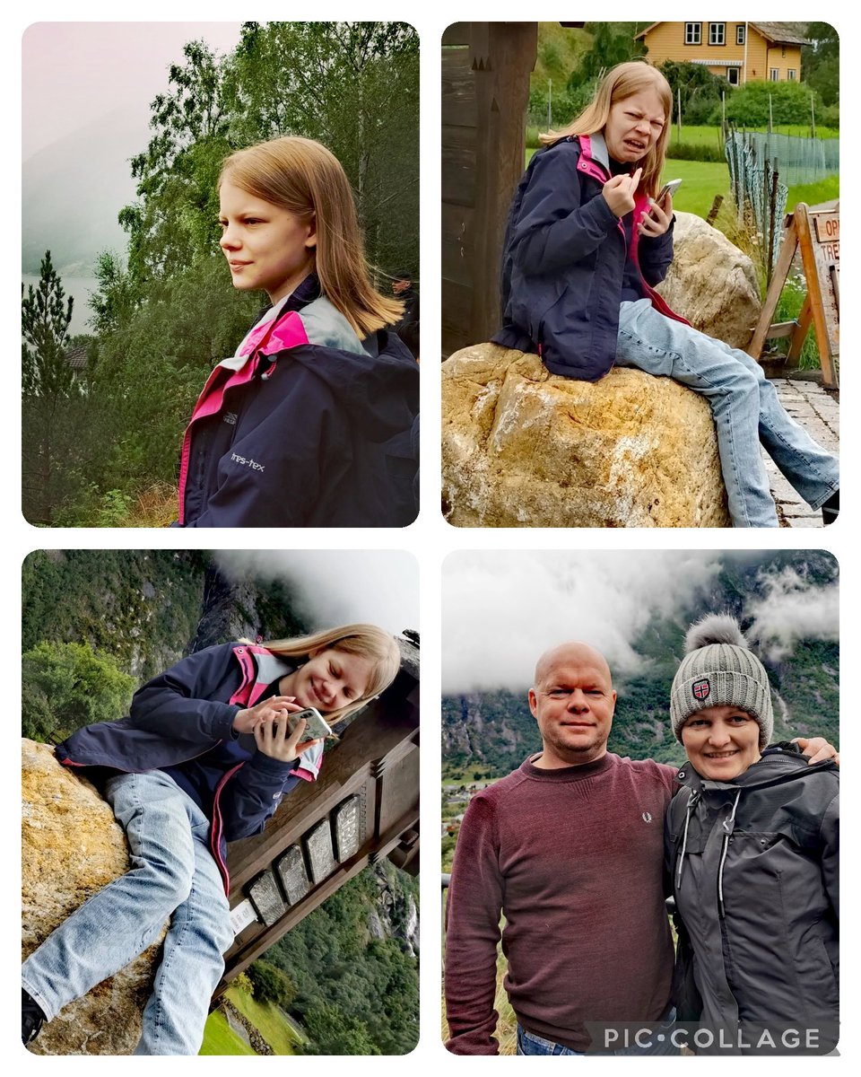 PeelyClare's tweet photo. We've had a different kind of holiday this summer, seen as Jade refused to go anywhere hot! Norwegian Fjord cruise, absolutely stunning all round 🇳🇴☔🍻 https://t.co/MBtTGJdnib